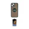 ieg™ iPhone 15 Kılıf Yörünge Çizgi - Siyah Buffer Hayalet Cam Ekran Koruyucu