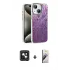 ieg™ iPhone 15 Kılıf Zirve Modern Prime - Siyah Bilvis 3D Mat Cam Ekran Koruyucu + PVD Metal Kamera Lens - YL