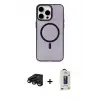 ieg™ iPhone 15 Pro Kılıf Eksen Işık Prime - Siyah Bilvis Hayalet Cam Ekran Koruyucu + Raze Metal Kamera Lens - SH