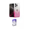 ieg™ iPhone 15 Pro Kılıf Eksen Minimal Özel Seri - Siyah Bilvis 5in1 3D Magic Cam Ekran Koruyucu