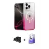 ieg™ iPhone 15 Pro Kılıf Eksen Minimal Özel Seri - Siyah Bilvis 5in1 5D Magic Hayalet Cam Ekran Koruyucu + Raze Metal Kamera Lens - TMGI