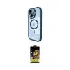 ieg™ iPhone 15 Pro Kılıf Kıvılcım Modern Koleksiyonu - Siyah Buffer Cam Ekran Koruyucu