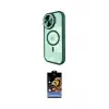 ieg™ iPhone 15 Pro Kılıf Kıvılcım Modern Koleksiyonu - Siyah Buffer Hayalet Cam Ekran Koruyucu