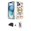 ieg™ iPhone 15 Pro Kılıf Kozmos Doku - Siyah Joko 5D Cam + Raze Metal Kamera Lens - LT