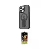 ieg™ iPhone 15 Pro Kılıf Pusula Doku Koleksiyonu - Siyah Buffer Cam Ekran Koruyucu