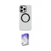 ieg™ iPhone 15 Pro Kılıf Pusula Form - Siyah Bilvis 5in1 3D Magic Cam Ekran Koruyucu