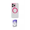 ieg™ iPhone 15 Pro Kılıf Pusula Form - Siyah Bilvis 5in1 3D Magic Cam Ekran Koruyucu