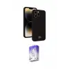 ieg™ iPhone 15 Pro Kılıf Vadi Çizgi Prime - Siyah Bilvis 5in1 3D Magic Cam Ekran Koruyucu