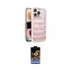 ieg™ iPhone 15 Pro Kılıf Yadigar Doku Özel Seri - Siyah Buffer Hayalet Cam Ekran Koruyucu