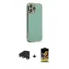 ieg™ iPhone 15 Pro Kılıf Yankı Serisi - Siyah Buffer Cam Ekran Koruyucu + Raze Metal Kamera Lens - LT