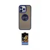 ieg™ iPhone 15 Pro Kılıf Yörünge Çizgi - Siyah Buffer Hayalet Cam Ekran Koruyucu