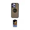 ieg™ iPhone 15 Pro Kılıf Yörünge Çizgi - Siyah Buffer Hayalet Cam Ekran Koruyucu