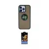 ieg™ iPhone 15 Pro Kılıf Yörünge Çizgi - Siyah Buffer Hayalet Cam Ekran Koruyucu