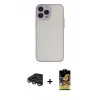ieg™ iPhone 15 Pro Max Kılıf Ahenk Çizgi Serisi - Siyah Buffer Cam Ekran Koruyucu + Raze Metal Kamera Lens - LT
