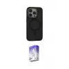 ieg™ iPhone 15 Pro Max Kılıf Ahenk Form Serisi - Siyah Bilvis 5in1 3D Magic Cam Ekran Koruyucu