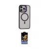 ieg™ iPhone 15 Pro Max Kılıf Ahenk Klasik Özel Seri - Siyah Buffer Hayalet Cam Ekran Koruyucu