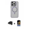 ieg™ iPhone 15 Pro Max Kılıf Ahenk Klasik Özel Seri - Siyah Buffer Hayalet Cam Ekran Koruyucu + Raze Metal Kamera Lens - LT
