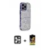 ieg™ iPhone 15 Pro Max Kılıf Ahenk Modern Serisi - Siyah Buffer Cam Ekran Koruyucu + PVD Metal Kamera Lens - LT
