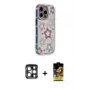 ieg™ iPhone 15 Pro Max Kılıf Ahenk Modern Serisi - Siyah Buffer Cam Ekran Koruyucu + PVD Metal Kamera Lens - LT