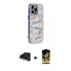 ieg™ iPhone 15 Pro Max Kılıf Ahenk Modern Serisi - Siyah Buffer Cam Ekran Koruyucu + Raze Metal Kamera Lens - SH