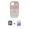 ieg™ iPhone 15 Pro Max Kılıf Akış Yansıma - Siyah Bilvis 5in1 5D Magic Hayalet Cam Ekran Koruyucu + PVD Metal Kamera Lens - GI