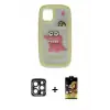 ieg™ iPhone 15 Pro Max Kılıf Akış Yansıma - Siyah Buffer Cam Ekran Koruyucu + PVD Metal Kamera Lens - LT