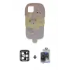 ieg™ iPhone 15 Pro Max Kılıf Akış Yansıma - Siyah Vanessa Magic Cam + PVD Metal Kamera Lens - LT