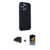 ieg™ iPhone 15 Pro Max Kılıf Çekirdek Yansıma Prime - Siyah Buffer Hayalet Cam Ekran Koruyucu + Raze Metal Kamera Lens - LT