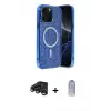 ieg™ iPhone 15 Pro Max Kılıf Eksen Çizgi - Siyah Joko Magic 5D Cam + Raze Metal Kamera Lens - LT