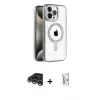 ieg™ iPhone 15 Pro Max Kılıf Eksen Form Koleksiyonu - Siyah Bilvis 0.18mm Plus Cam Ekran Koruyucu + Raze Metal Kamera Lens - GS