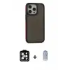 ieg™ iPhone 15 Pro Max Kılıf Eksen Işık - Siyah Joko Magic 5D Cam + PVD Metal Kamera Lens - TU