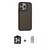 ieg™ iPhone 15 Pro Max Kılıf Eksen Işık - Siyah Joko Magic 5D Cam + PVD Metal Kamera Lens - TU