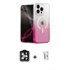 ieg™ iPhone 15 Pro Max Kılıf Eksen Minimal Özel Seri - Siyah Bilvis 0.18mm Plus Cam Ekran Koruyucu + PVD Metal Kamera Lens - TU