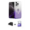 ieg™ iPhone 15 Pro Max Kılıf Eksen Minimal Özel Seri - Siyah Bilvis 5in1 5D Magic Hayalet Cam Ekran Koruyucu + Raze Metal Kamera Lens - SH