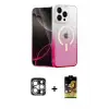 ieg™ iPhone 15 Pro Max Kılıf Eksen Minimal Özel Seri - Siyah Buffer Cam Ekran Koruyucu + PVD Metal Kamera Lens - GS