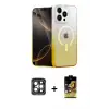 ieg™ iPhone 15 Pro Max Kılıf Eksen Minimal Özel Seri - Siyah Buffer Cam Ekran Koruyucu + PVD Metal Kamera Lens - GI