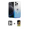 ieg™ iPhone 15 Pro Max Kılıf Eksen Minimal Özel Seri - Siyah Buffer Cam Ekran Koruyucu + PVD Metal Kamera Lens - GS
