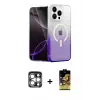 ieg™ iPhone 15 Pro Max Kılıf Eksen Minimal Özel Seri - Siyah Buffer Cam Ekran Koruyucu + PVD Metal Kamera Lens - GS