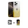 ieg™ iPhone 15 Pro Max Kılıf Eksen Minimal Özel Seri - Siyah Buffer Cam Ekran Koruyucu + PVD Metal Kamera Lens - GS