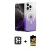 ieg™ iPhone 15 Pro Max Kılıf Eksen Minimal Özel Seri - Siyah Buffer Cam Ekran Koruyucu + PVD Metal Kamera Lens - GI