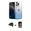 ieg™ iPhone 15 Pro Max Kılıf Eksen Minimal Özel Seri - Siyah Buffer Hayalet Cam Ekran Koruyucu + Raze Metal Kamera Lens - GS