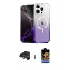 ieg™ iPhone 15 Pro Max Kılıf Eksen Minimal Özel Seri - Siyah Buffer Hayalet Cam Ekran Koruyucu + Raze Metal Kamera Lens - GS