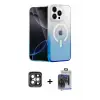 ieg™ iPhone 15 Pro Max Kılıf Eksen Minimal Özel Seri - Siyah Vanessa Magic Cam + PVD Metal Kamera Lens - GI