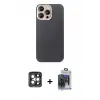 ieg™ iPhone 15 Pro Max Kılıf Eksen Prime - Siyah Vanessa Magic Cam + PVD Metal Kamera Lens - GI