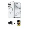 ieg™ iPhone 15 Pro Max Kılıf Kıvılcım Form Prime - Siyah Buffer Cam Ekran Koruyucu + Raze Metal Kamera Lens - LT