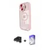 ieg™ iPhone 15 Pro Max Kılıf Kıvılcım Modern Koleksiyonu - Siyah Bilvis 5in1 3D Magic Cam Ekran Koruyucu + Raze Metal Kamera Lens - GS