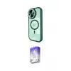 ieg™ iPhone 15 Pro Max Kılıf Kıvılcım Modern Koleksiyonu - Siyah Bilvis 5in1 3D Magic Cam Ekran Koruyucu