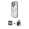 ieg™ iPhone 15 Pro Max Kılıf Kıvılcım Modern Koleksiyonu - Siyah Vanessa Magic Cam + PVD Metal Kamera Lens - GI