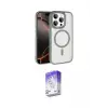 ieg™ iPhone 15 Pro Max Kılıf Kıvılcım Prime - Siyah Bilvis 5in1 3D Magic Cam Ekran Koruyucu