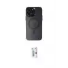 ieg™ iPhone 15 Pro Max Kılıf Kozmos Çizgi Prime - Siyah Bilvis 0.18mm Plus Cam Ekran Koruyucu